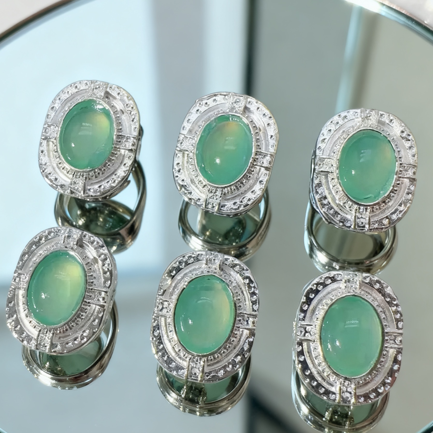 (洁雨饰品 DIY)  T265「椭圆」绿色福利多通孔串珠diy饰品配件