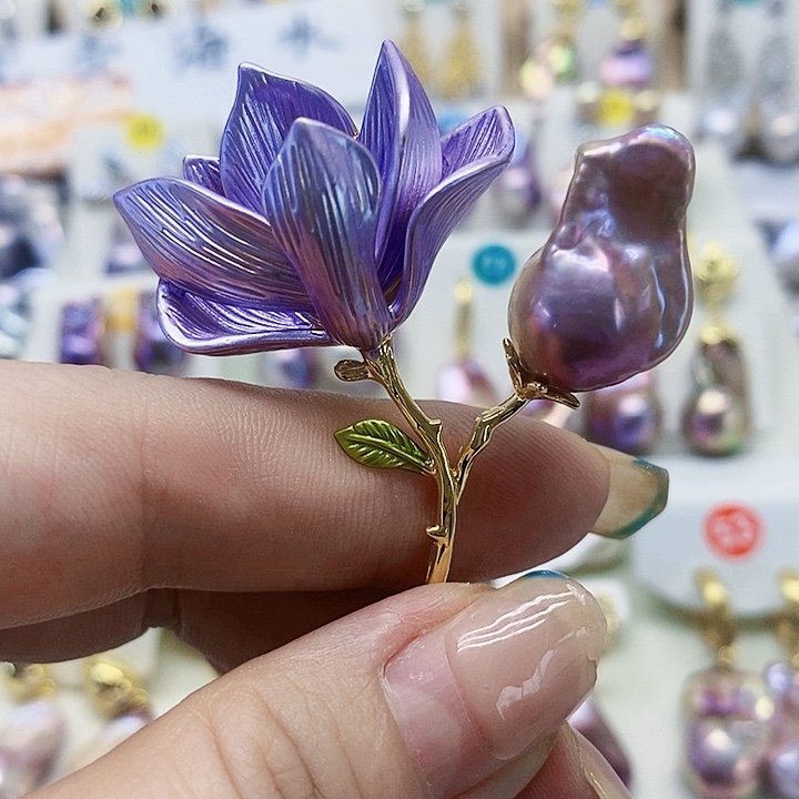 银S925镶嵌耳饰淡水珍珠