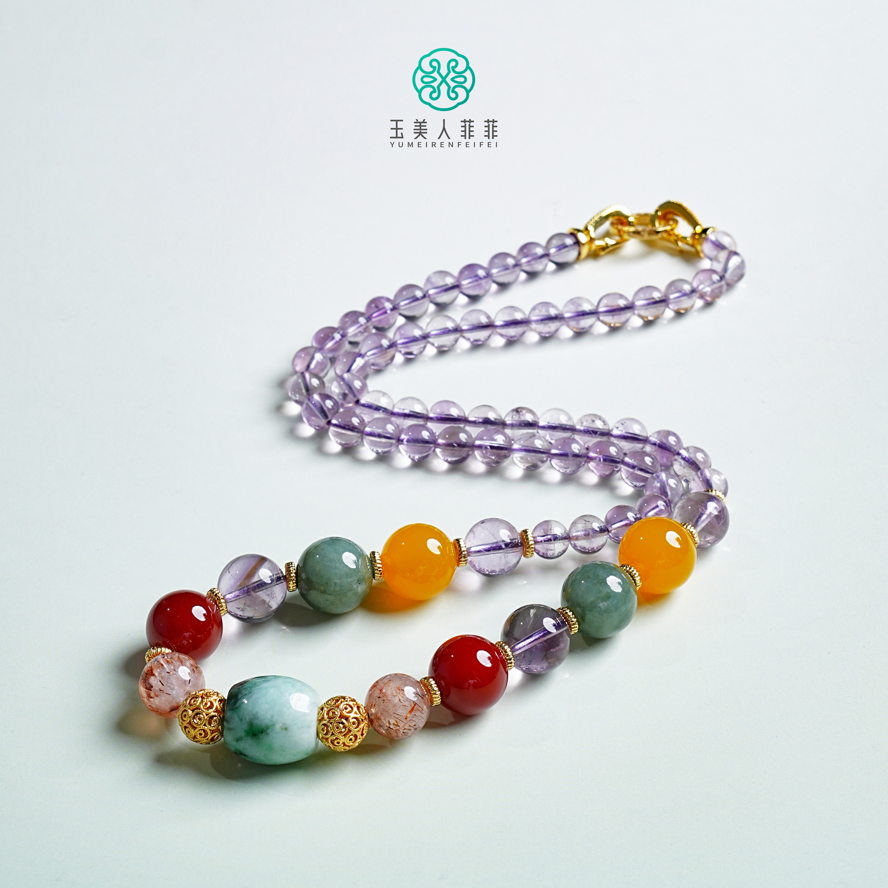 石惑珠宝~水晶多宝项链约6-16mm