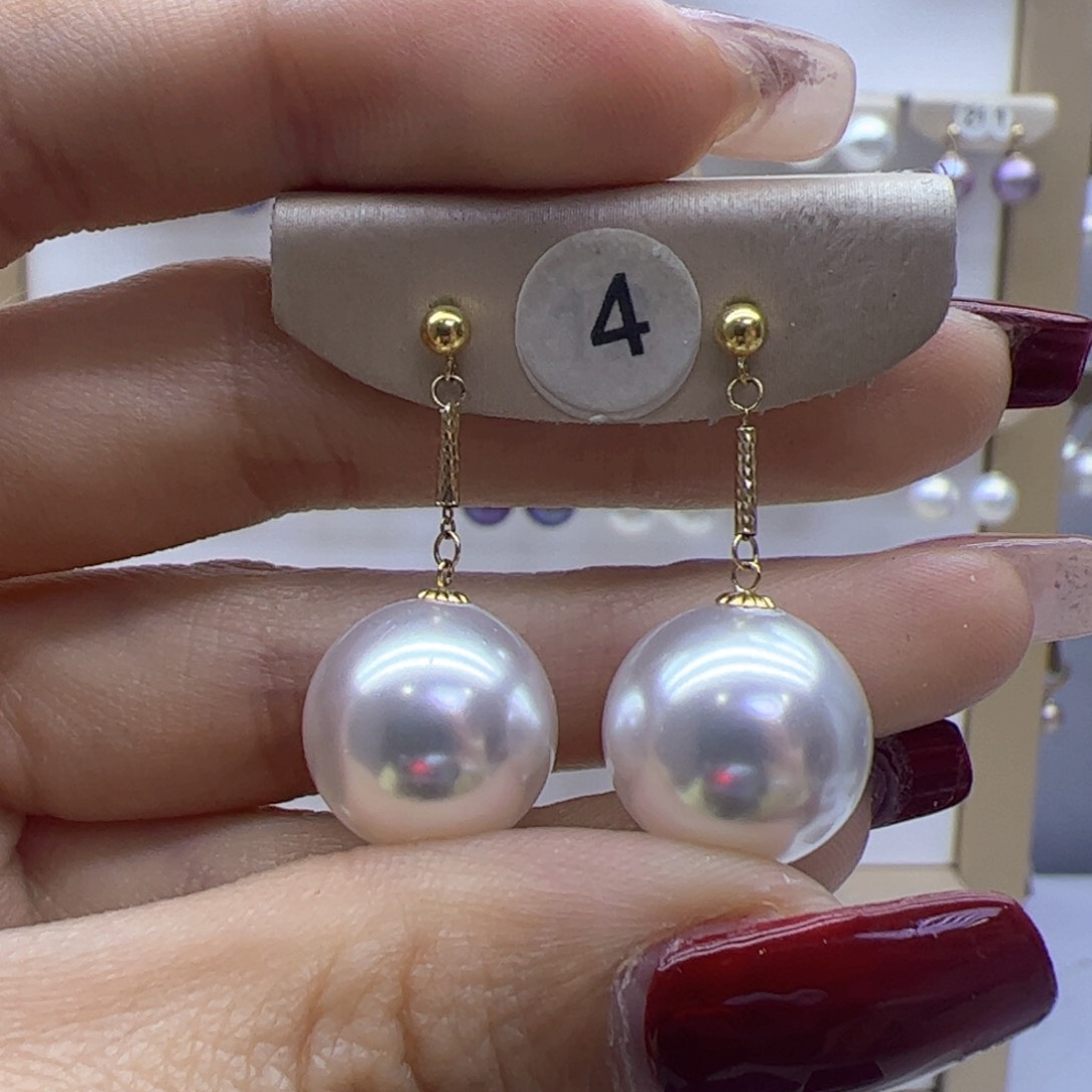 淡水珍珠耳饰18K金镶嵌