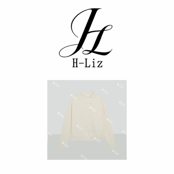 【H-Liz】时尚气质卷边领开衫针织上衣1073