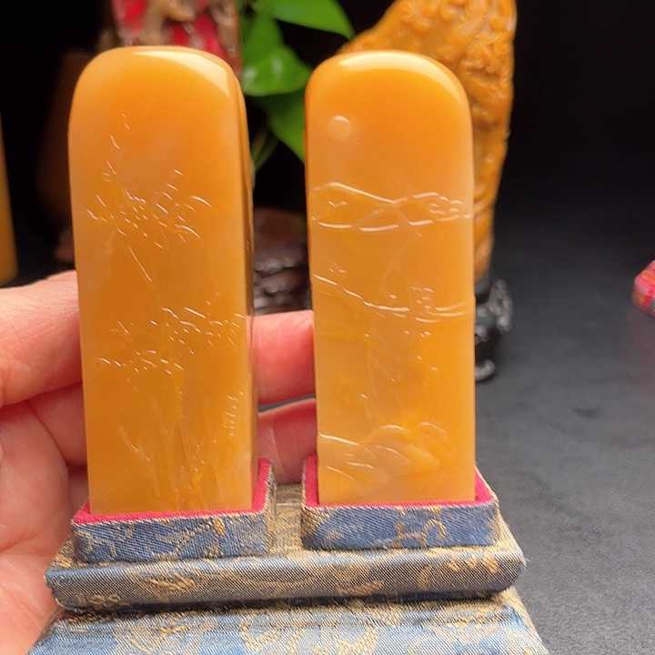 田黄石用****3田黄石印章摆件