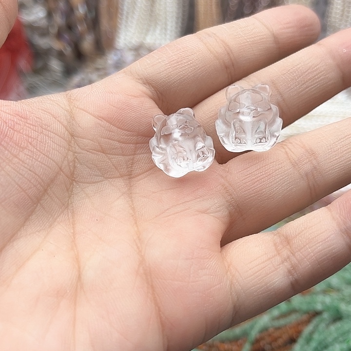 未镶嵌玛瑙/玉髓珠宝半成品一个16mm左右白水晶凤九