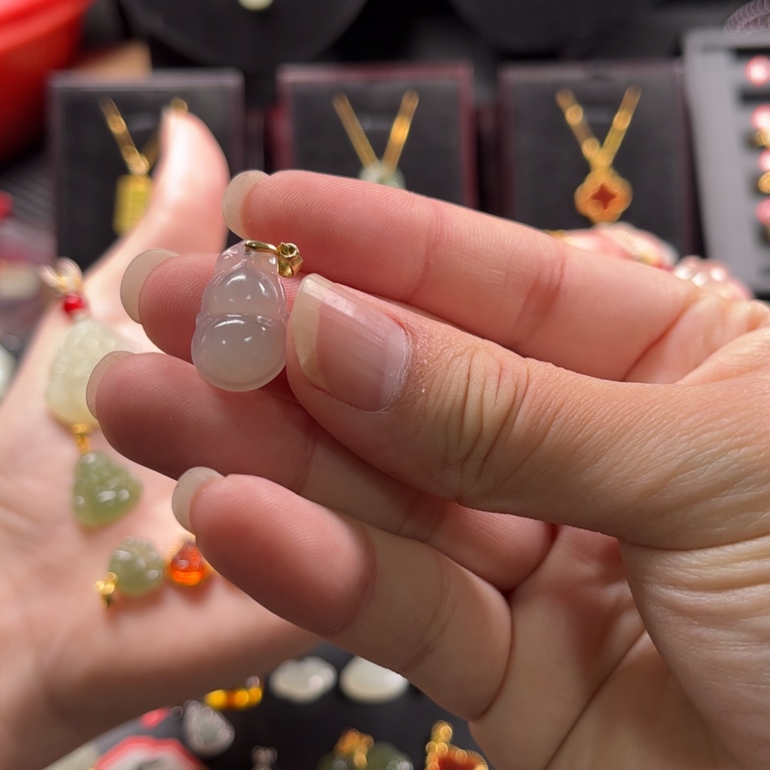 和田玉颈饰银S925镶嵌