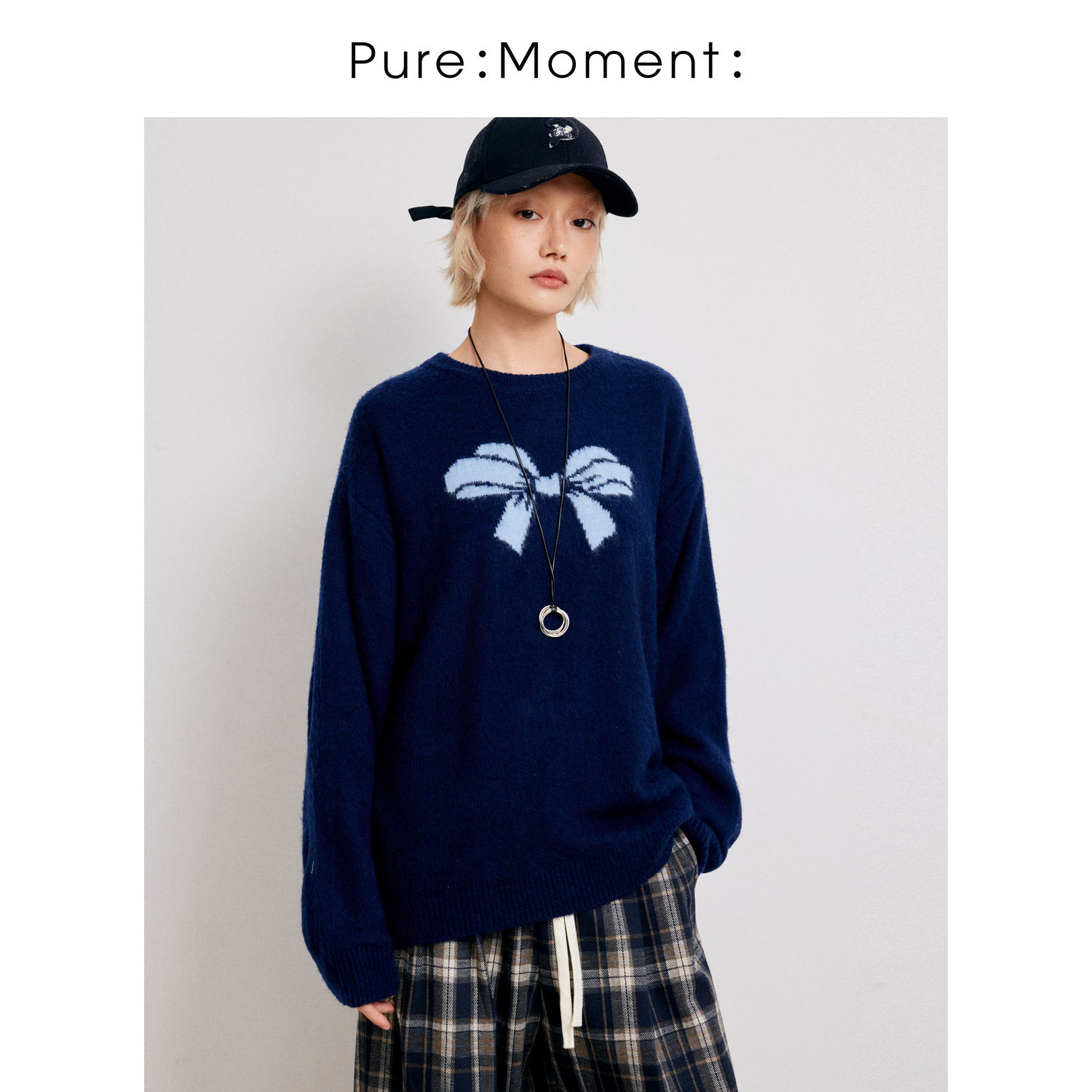 小麦檬Pure:Moment:针织衫2025秋冬款含绵羊毛H版蝴蝶4G1130291