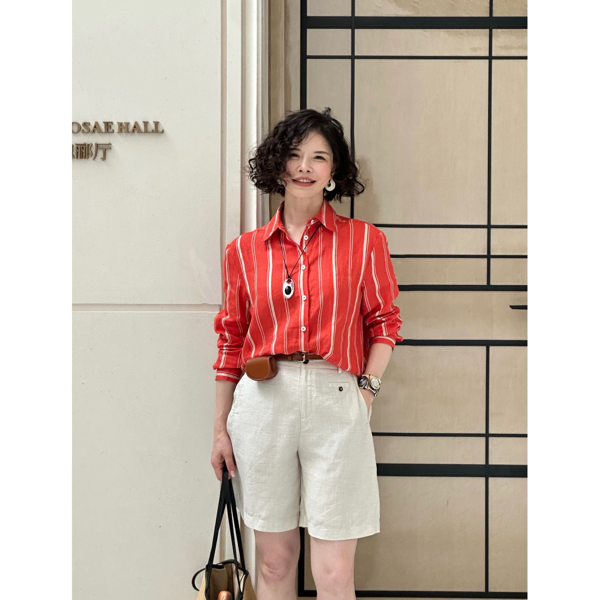 春夏秋穿搭色织百百亚麻提花条纹面料肌理高级感-8801