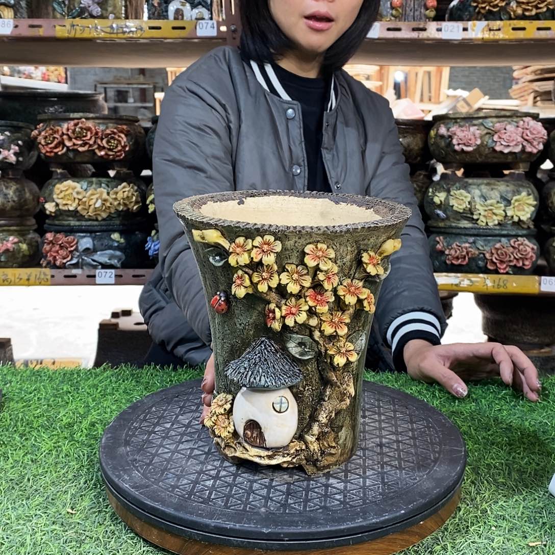 红陶青藤花器多肉花盆