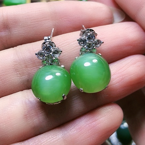 和田玉戒指银S925镶嵌