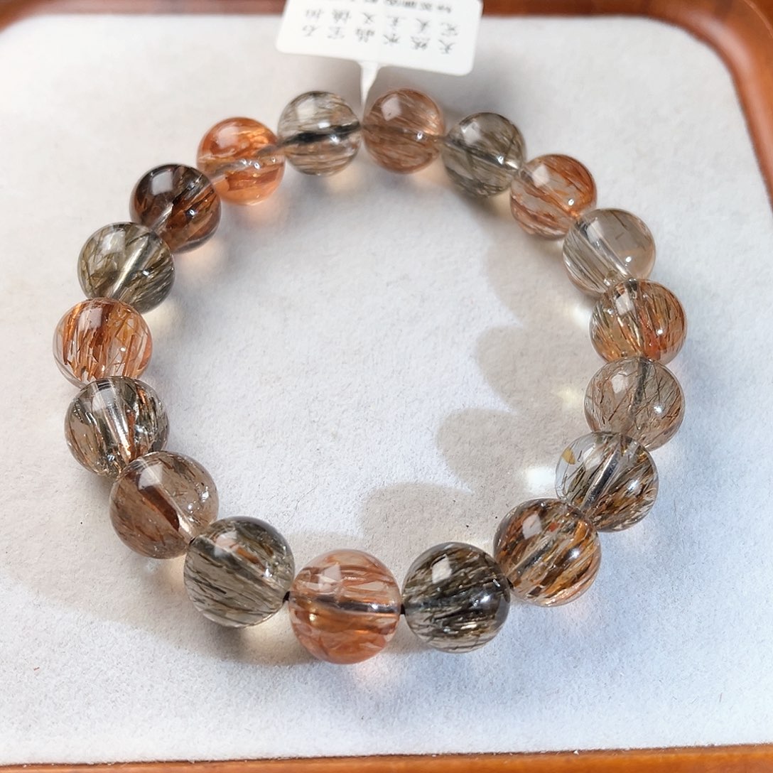 水晶手链未镶嵌?**π高品黑金超11.6mm