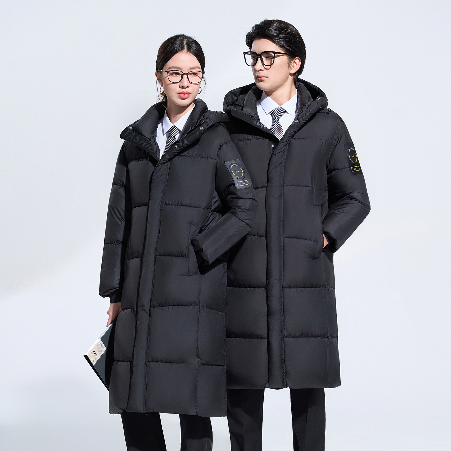 长款棉服外套男女同款冬季2025新款营业厅行政物业经理棉衣工作服