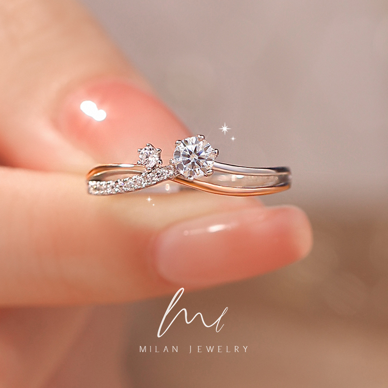 秘蓝 925银莫桑石戒指 流星钻戒/时尚个性小众设计轻奢高级感求婚