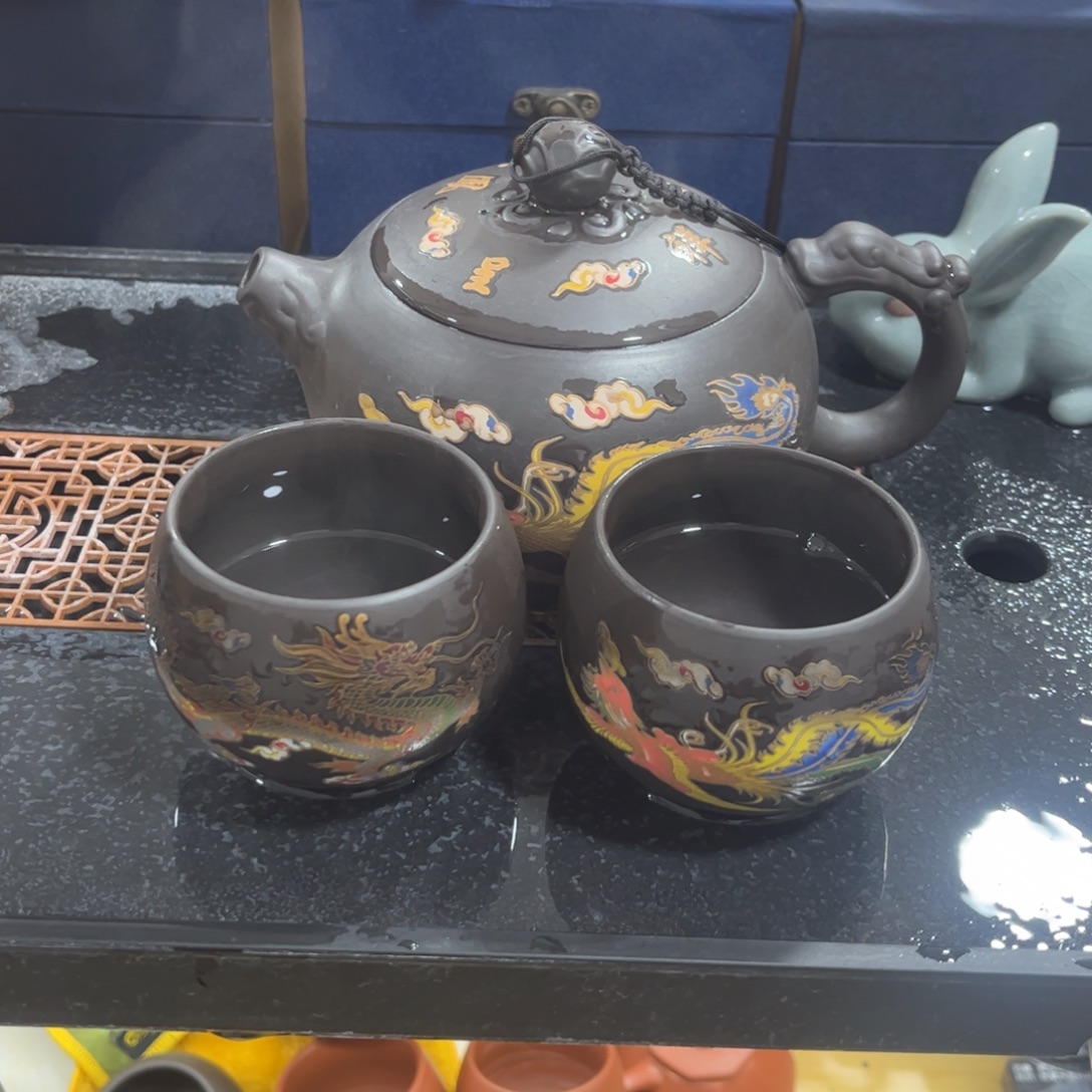 紫砂茶杯500cc4杯