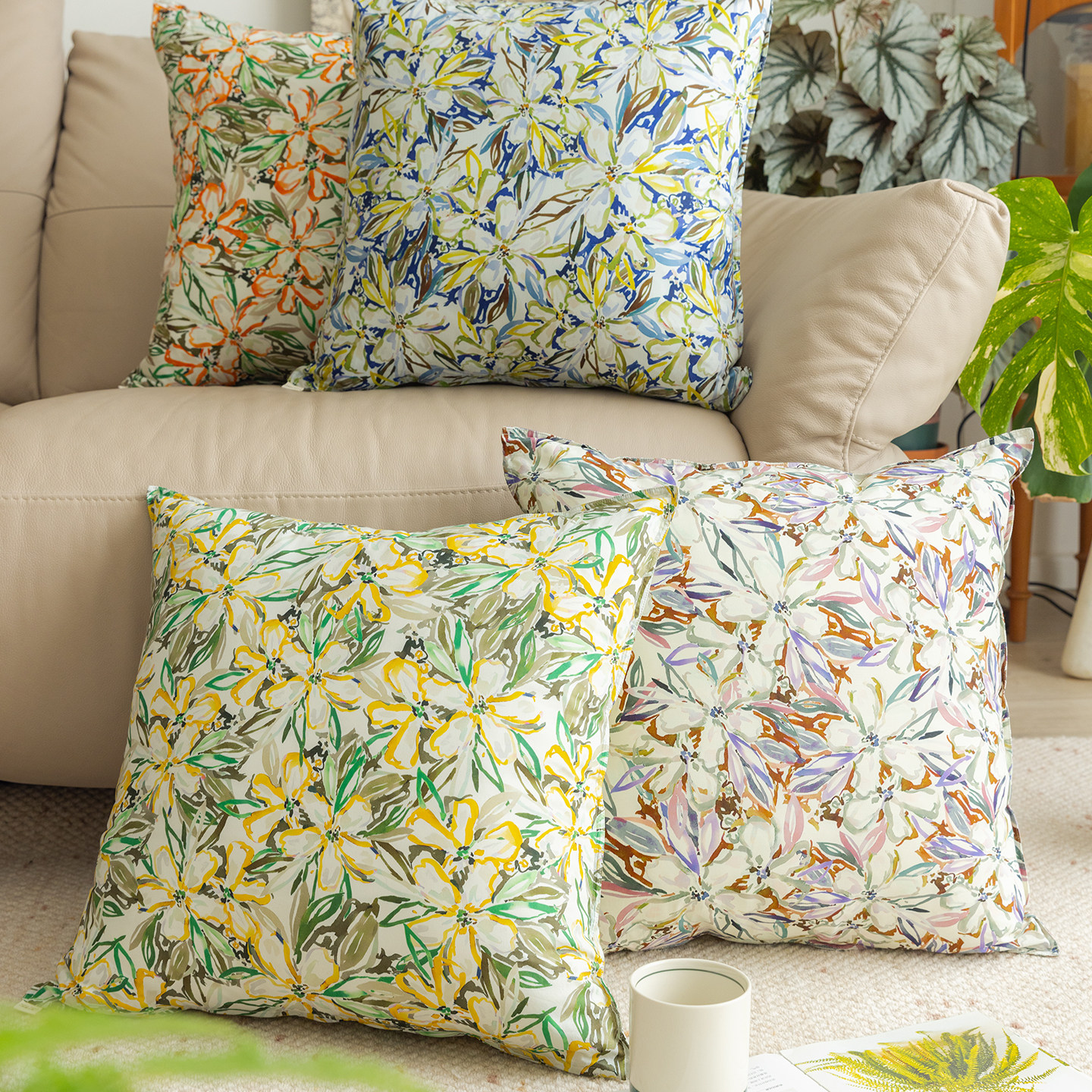 阳春小镇沙发抱枕靠包软包客厅靠垫轻奢高级感复古方形可拆洗定制