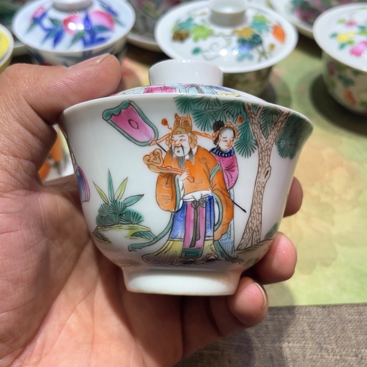 纯手绘精品盖碗杯