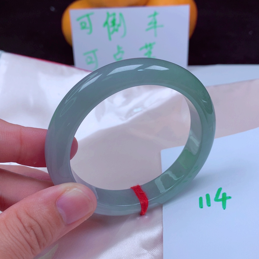 未镶嵌手镯翡翠缅甸天然A货翡翠手镯53.5