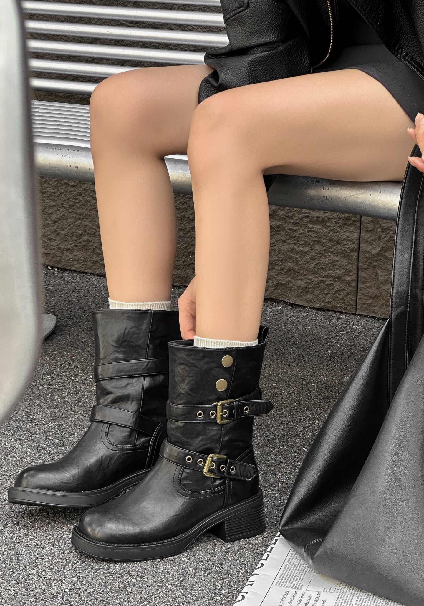 冬季保暖秋冬套筒薄款欧美马丁靴银行女鞋靴子厚底