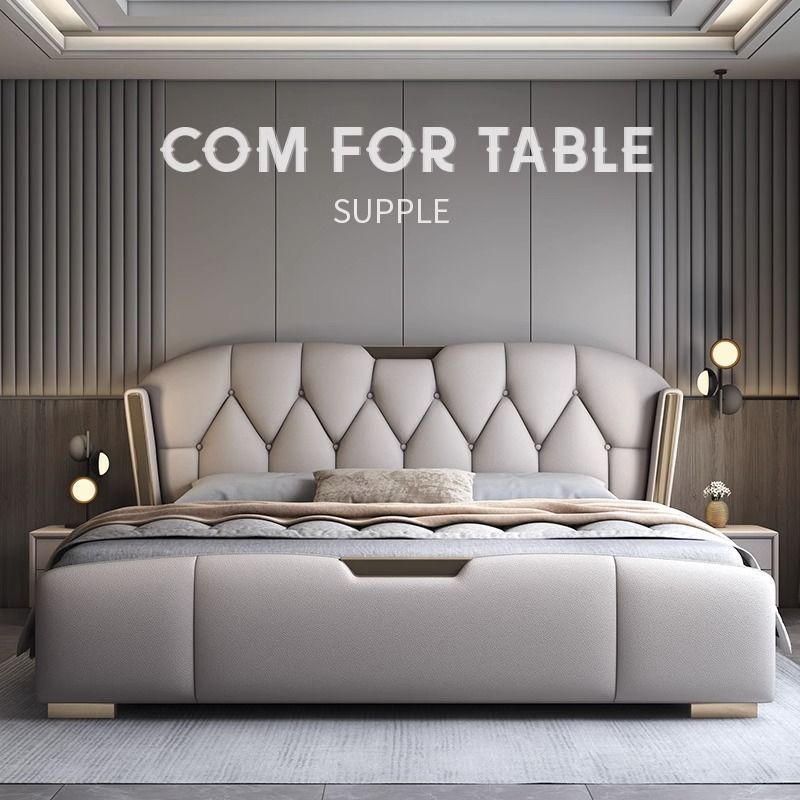 舒适床双人床意式轻奢皮艺床1.5米1.8米×2米主卧大床高档储物婚床