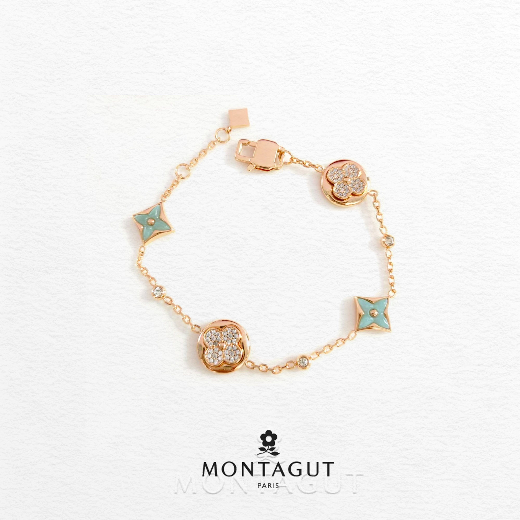 铜合金锆石手链 法国梦特娇轻奢系列尖尖圆圆手链【3553】JJ