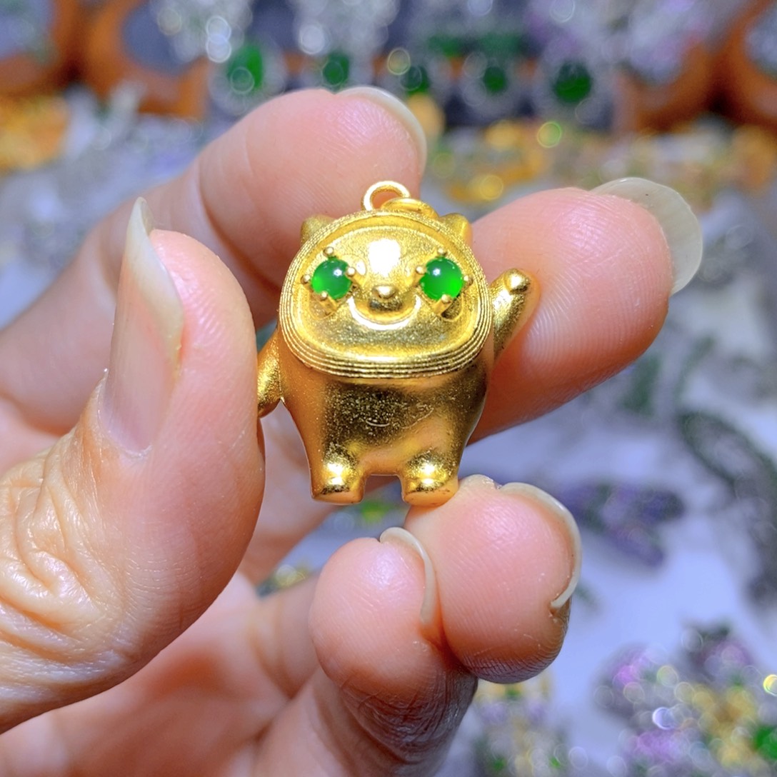 翡翠颈饰银S925镶嵌天然翡翠