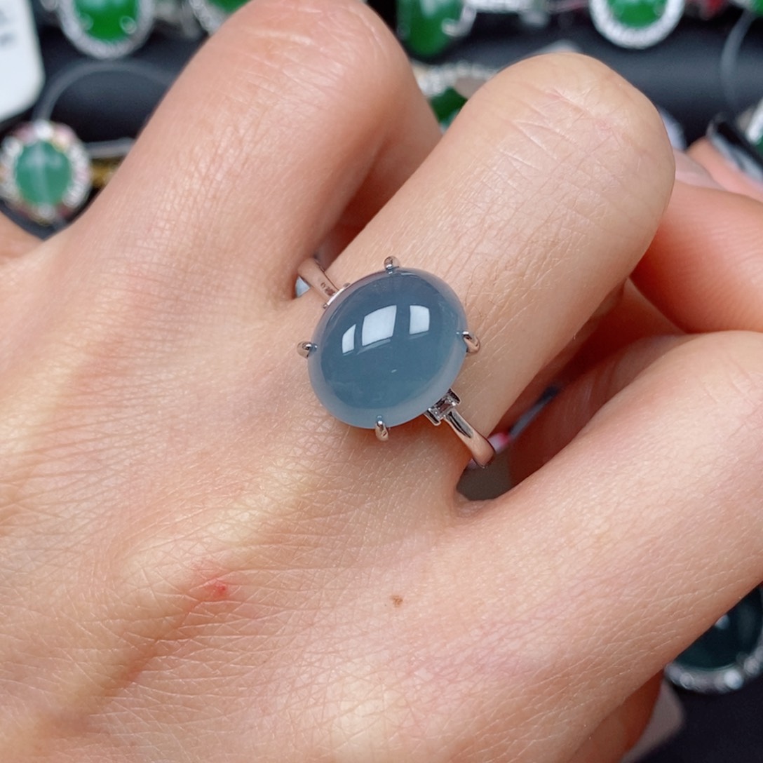 翡翠手链银S925镶嵌戒指