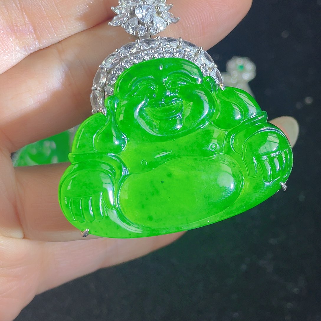 翡翠吊坠(不含链)银S925镶嵌