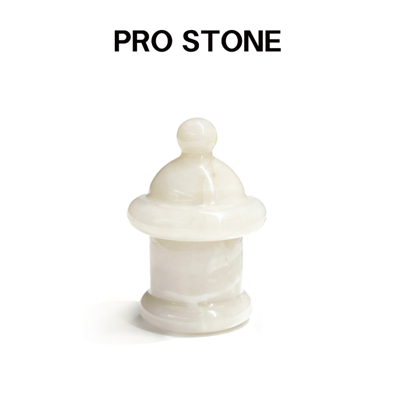 【原创款】不石Prostone 白冰玉冰屋储物罐 天然玉石香薰蜡烛摆件