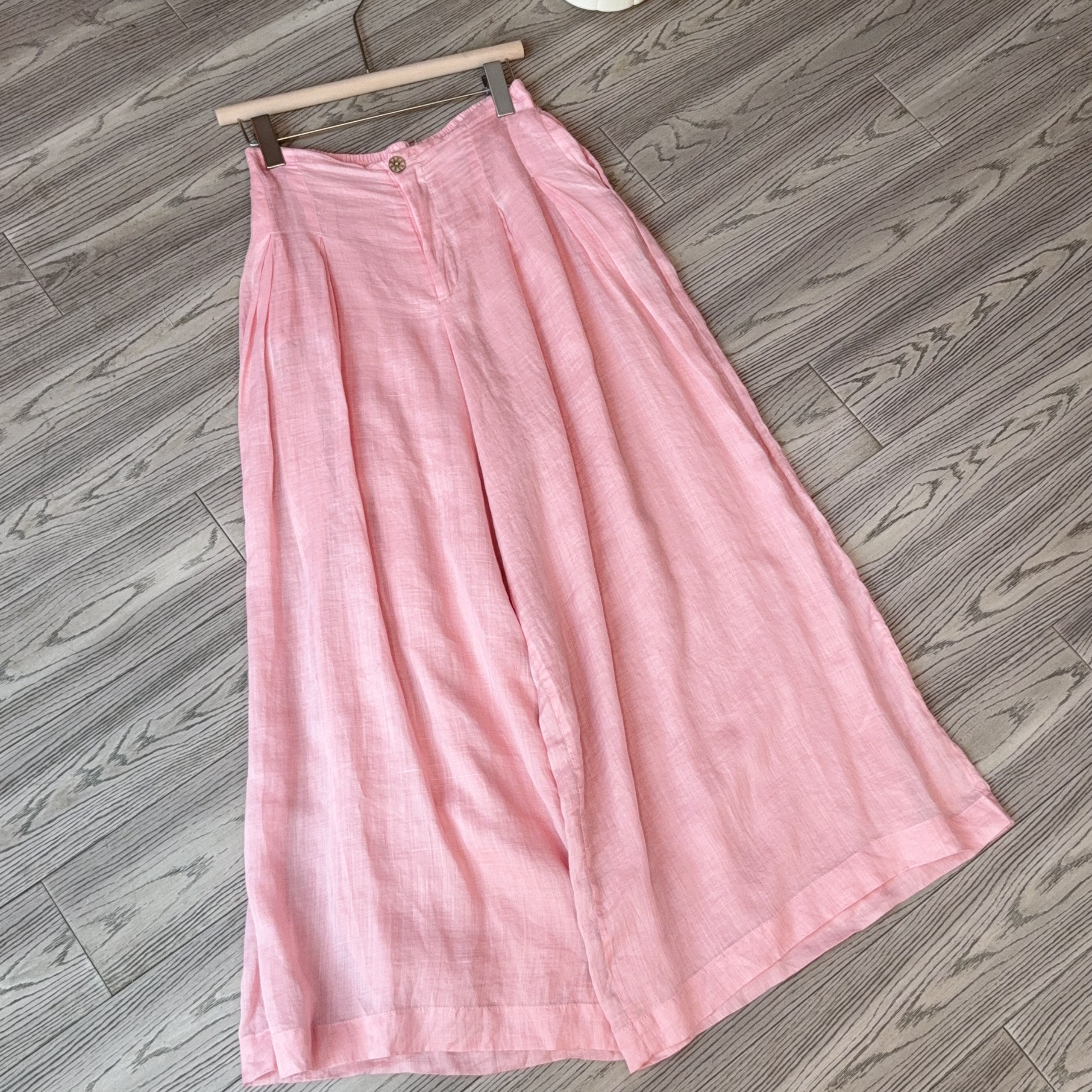 1830高腰休闲裤夏季宽松阔腿裤禅意唐装透气纯色新中式长裤