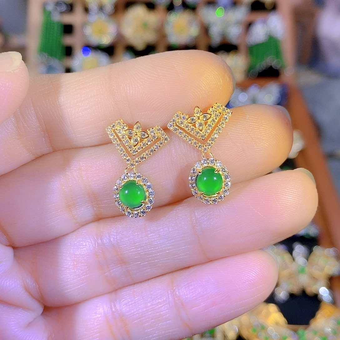 吊坠(不含链)银S925镶嵌翡翠