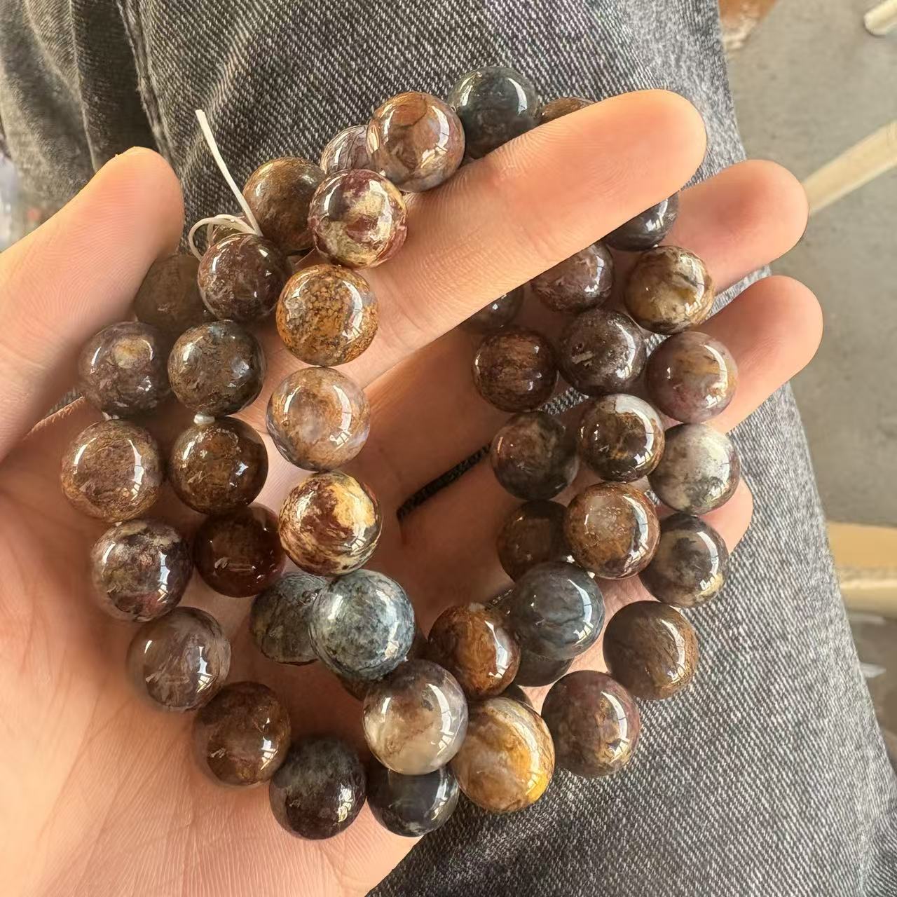 天然彼得石手串 k485—多样性发一12mm左右