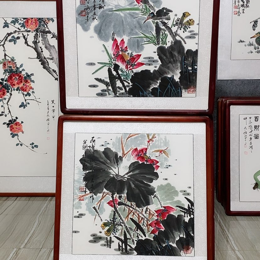 【闪购商品】国画书画作品带框65×65厘米