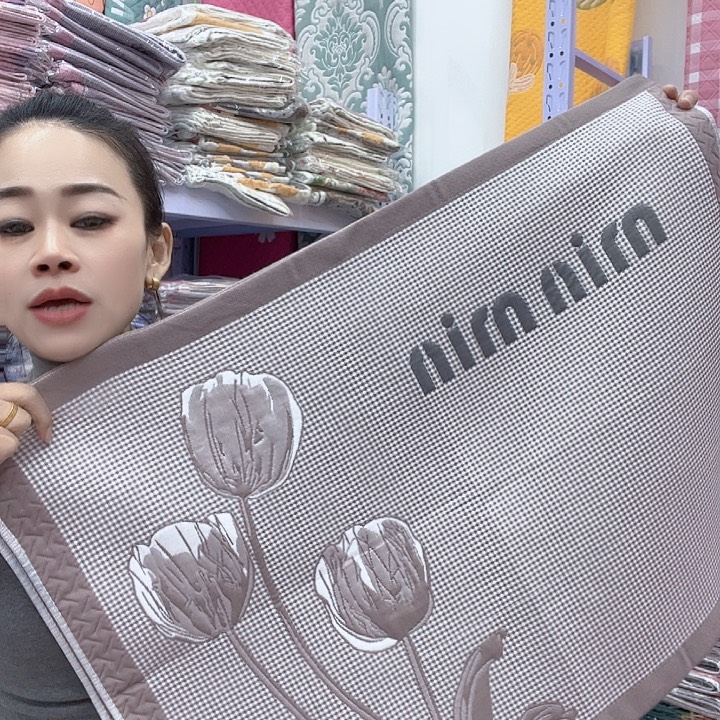 棉咖色郁金香纯棉