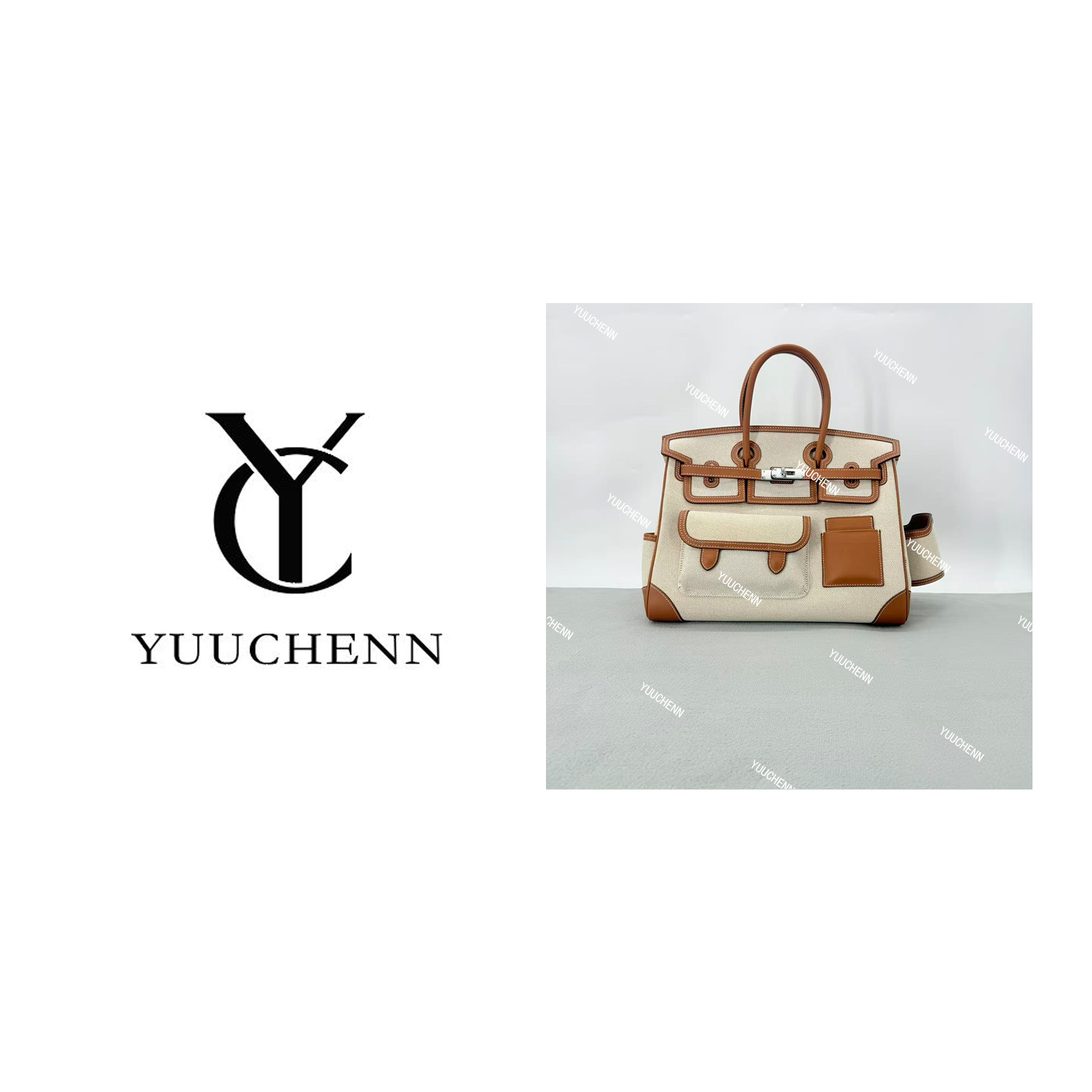 YUUCHENN 35cm原创设计高定真皮包 HH7667