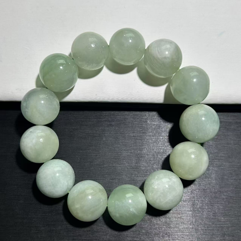 绿柱石手串绿色系列绿色半宝石手链单圈