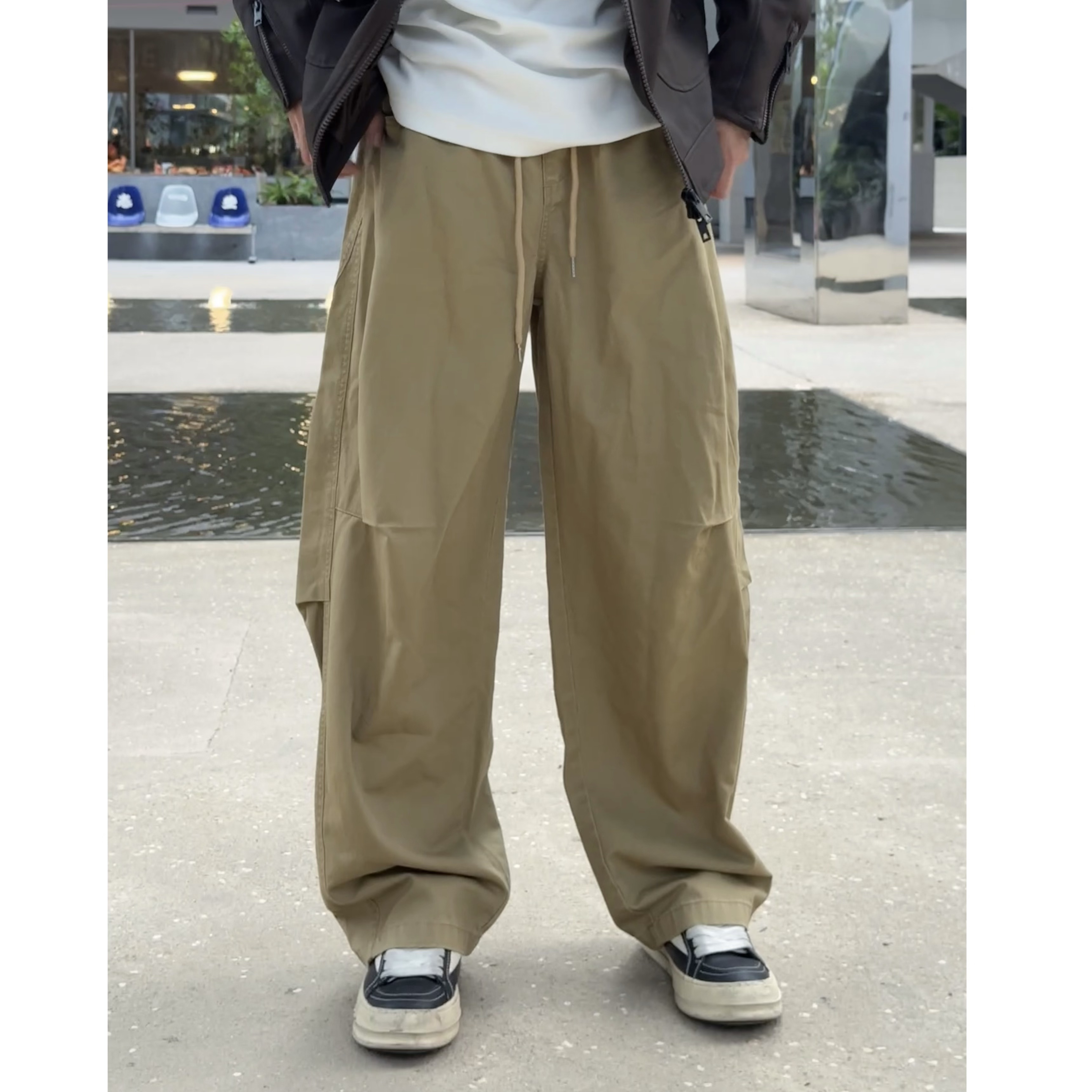 Aye秋冬纯棉挺阔直筒百搭秋裤工装裤美式弯刀裤休闲裤