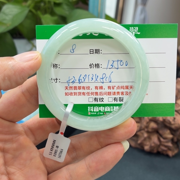 黑***葵翡翠未镶嵌手镯天然翡翠手镯 