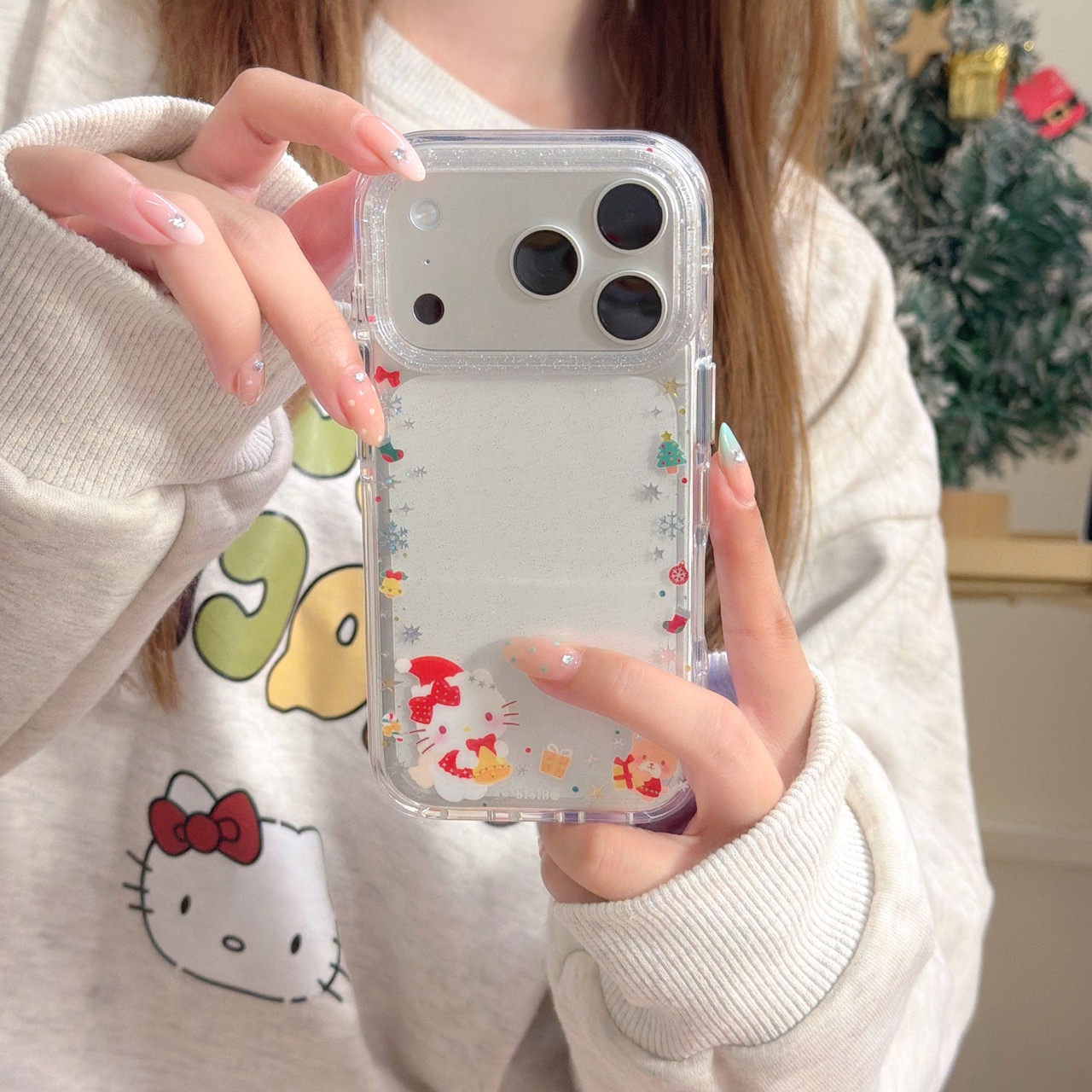 隆隆金适用苹果17手机壳围边圣诞kt16promax可爱保护套13/14/15壳