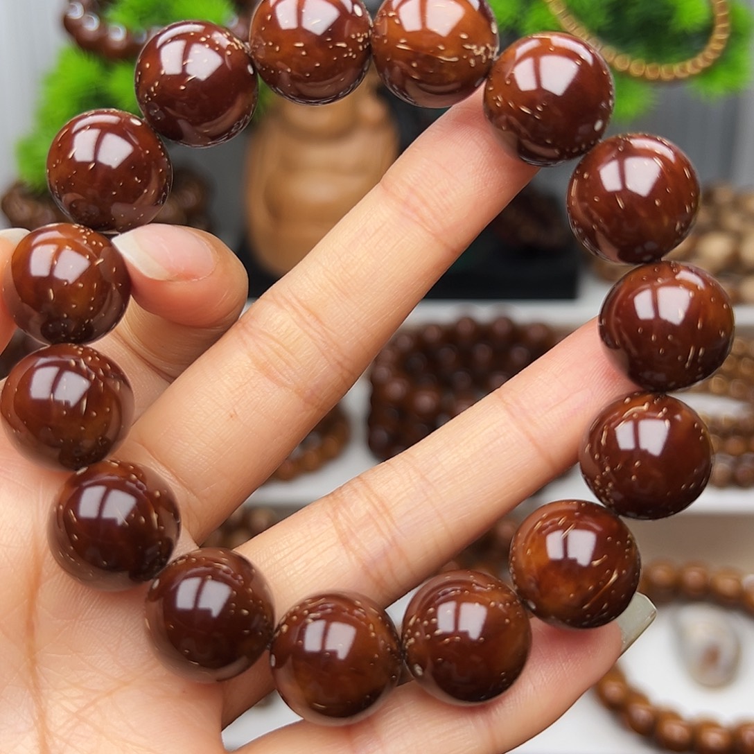 紫金鼠手串卡15.6半实心满天星光珠