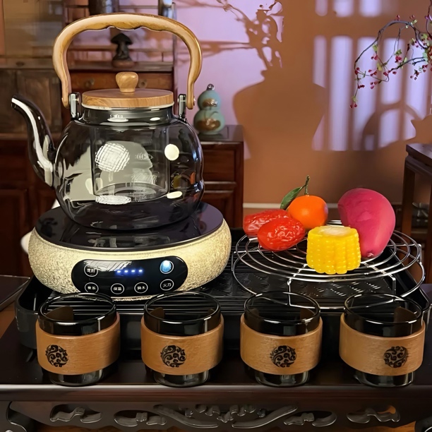 2025新款超薄智能电陶炉台式多功能大功率耐热玻璃壶煮茶壶烧水壶