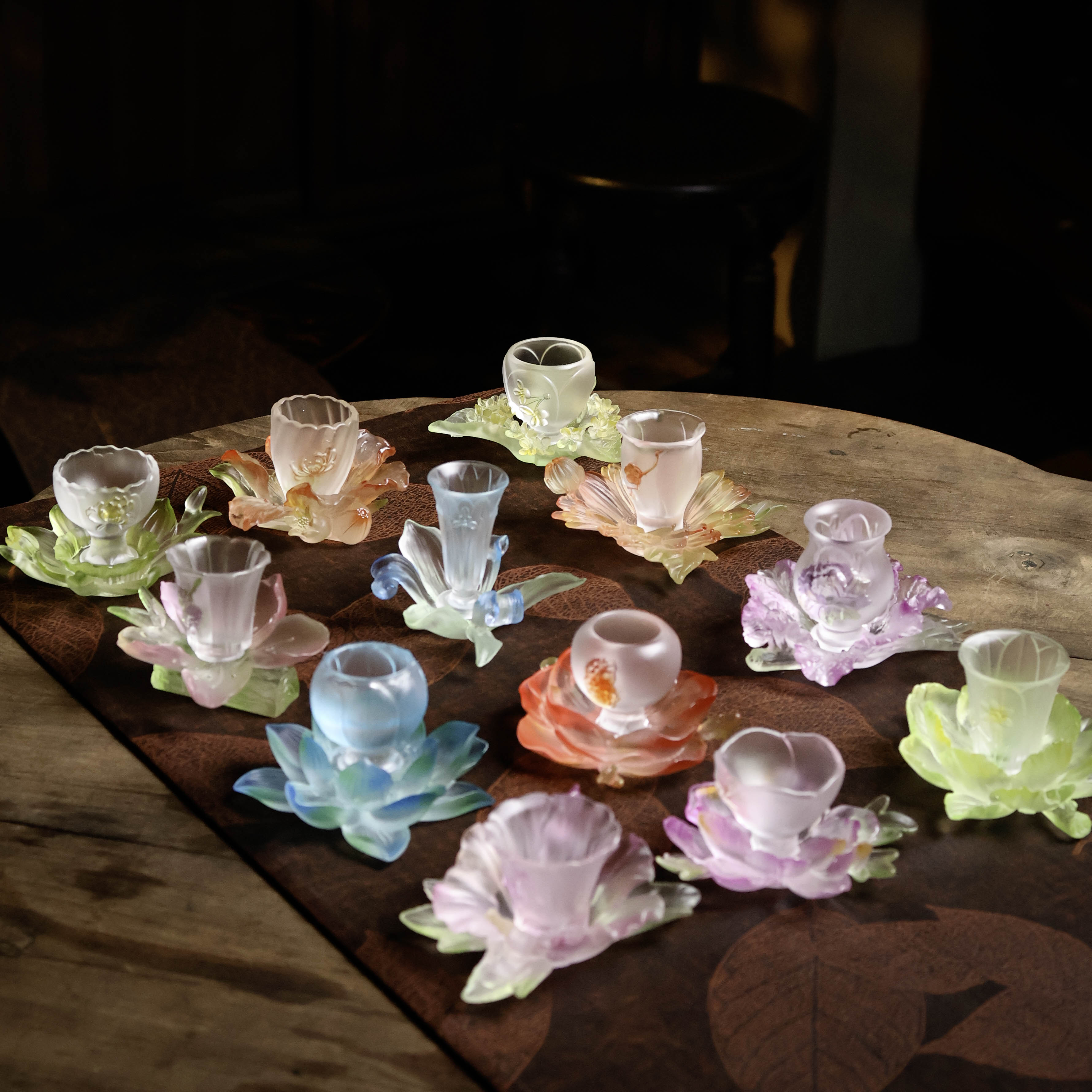 【厚爱公主专享】十二花生琉璃杯+杯碟套组（琉璃S0532）