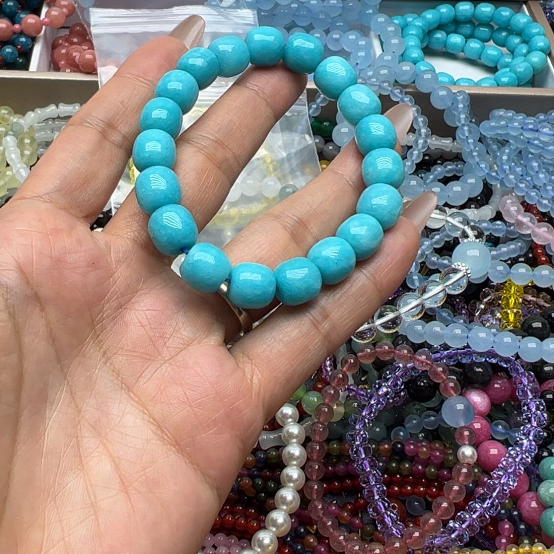 未镶嵌烟晶手链天河石枣珠