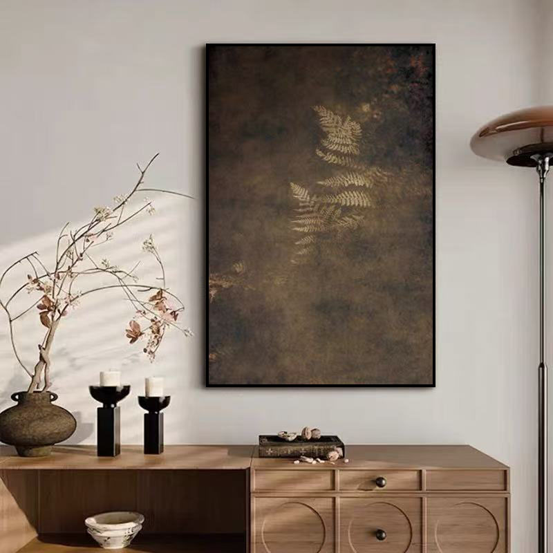 中式侘寂风茶室极简现代简约中古风书房小众艺术砂岩画