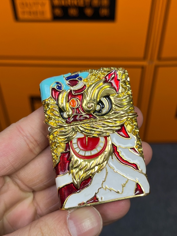 佐罗夜光金醒狮防风煤油打火机（需自行配油）双面夜光