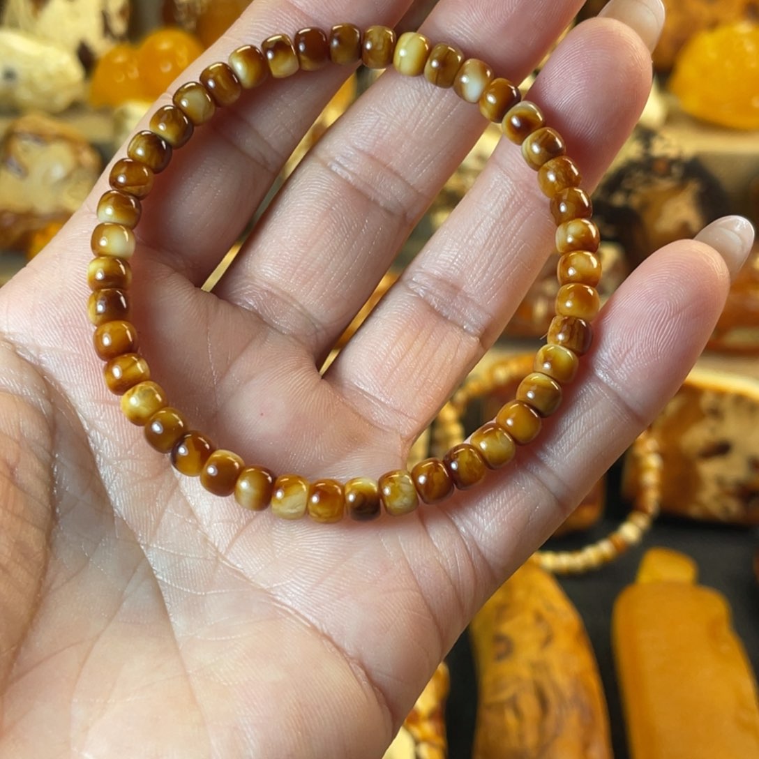 裸石琥珀未镶嵌天然蜜蜡老型手串