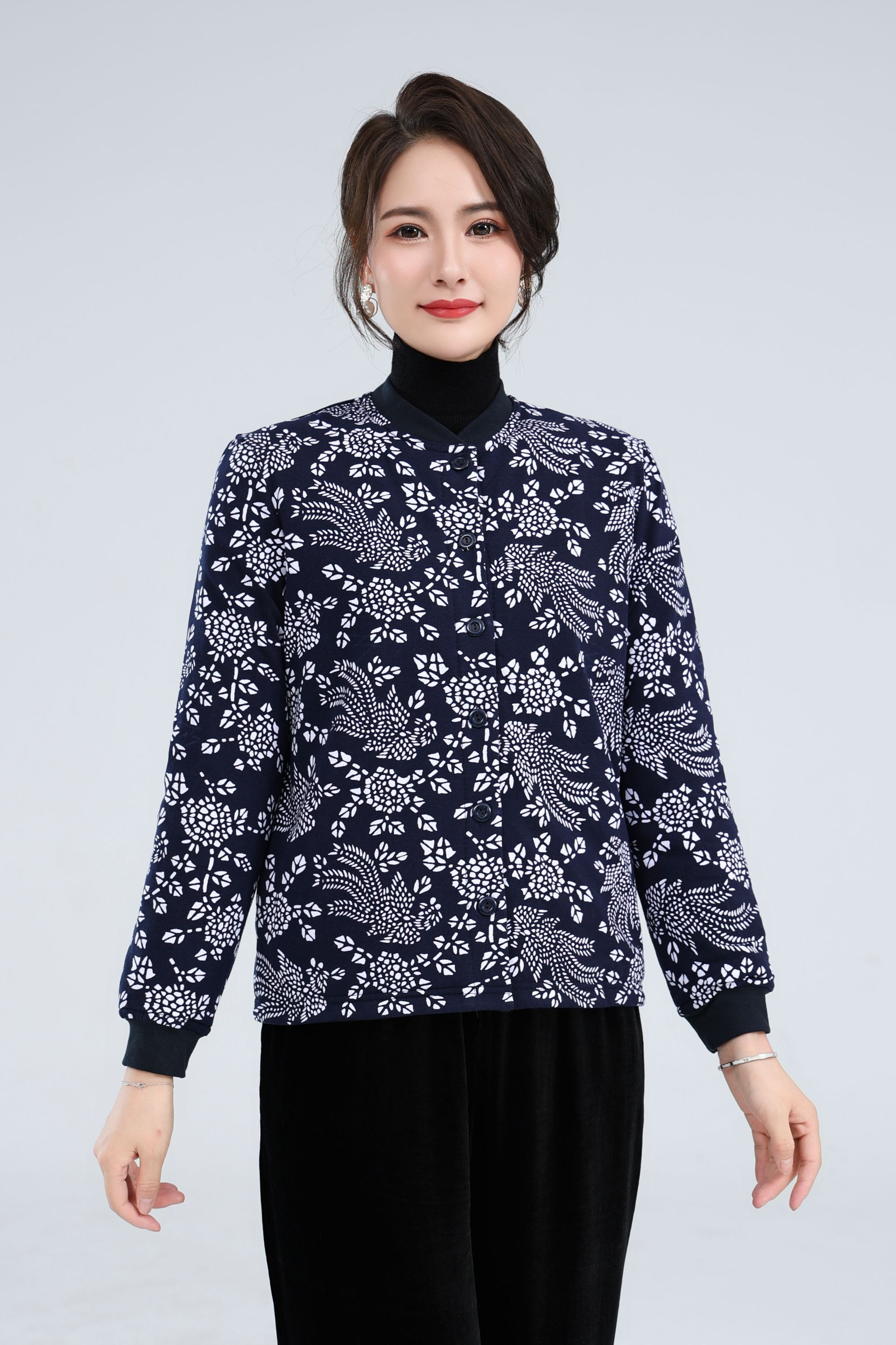 【非遗古法100桑蚕丝】国风系列桑蚕丝棉服女装纯手工 凤凰