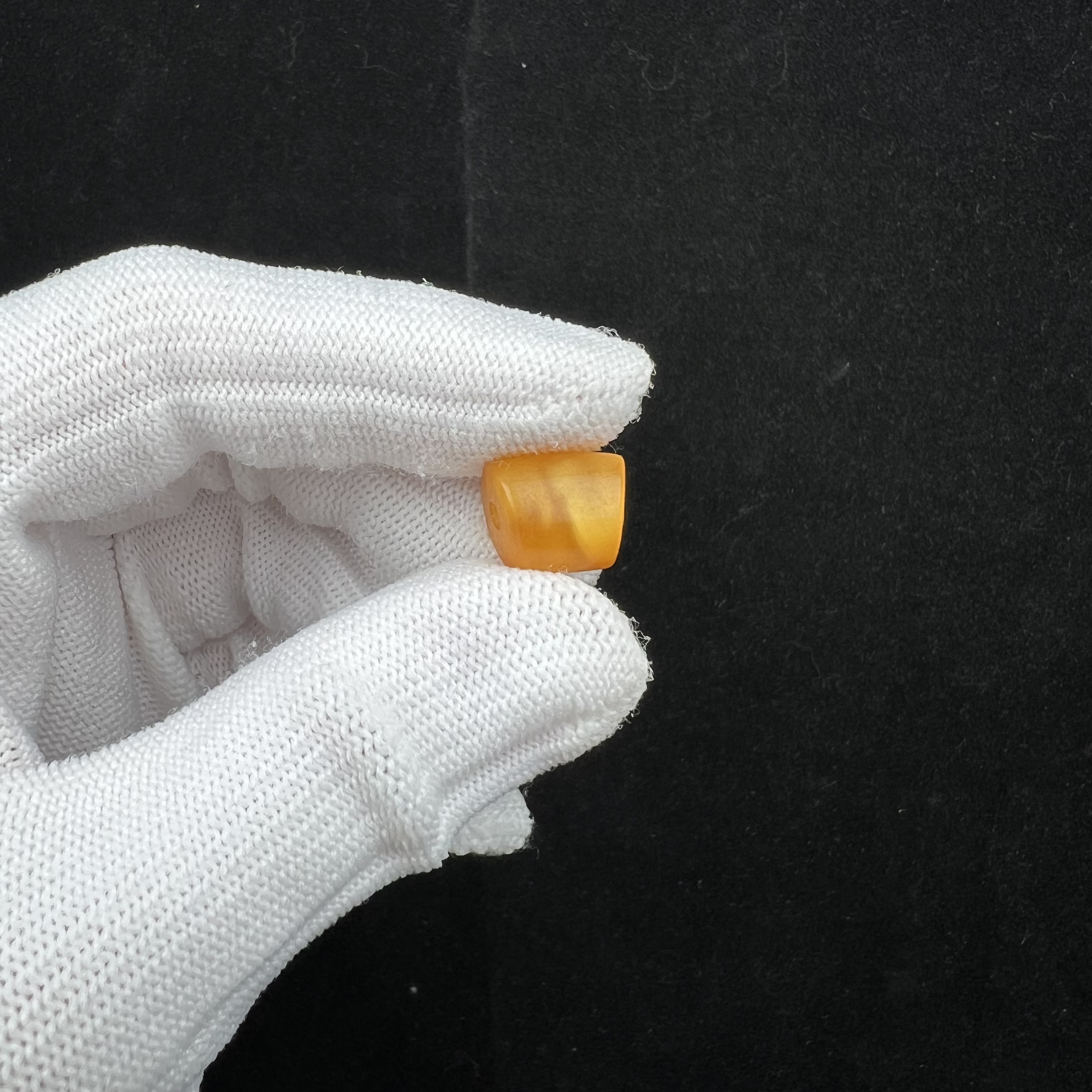 K5928天然蜜蜡老蜡马蹄珠-微瑕 10.3*12.2mm 支持复检 假一罚十