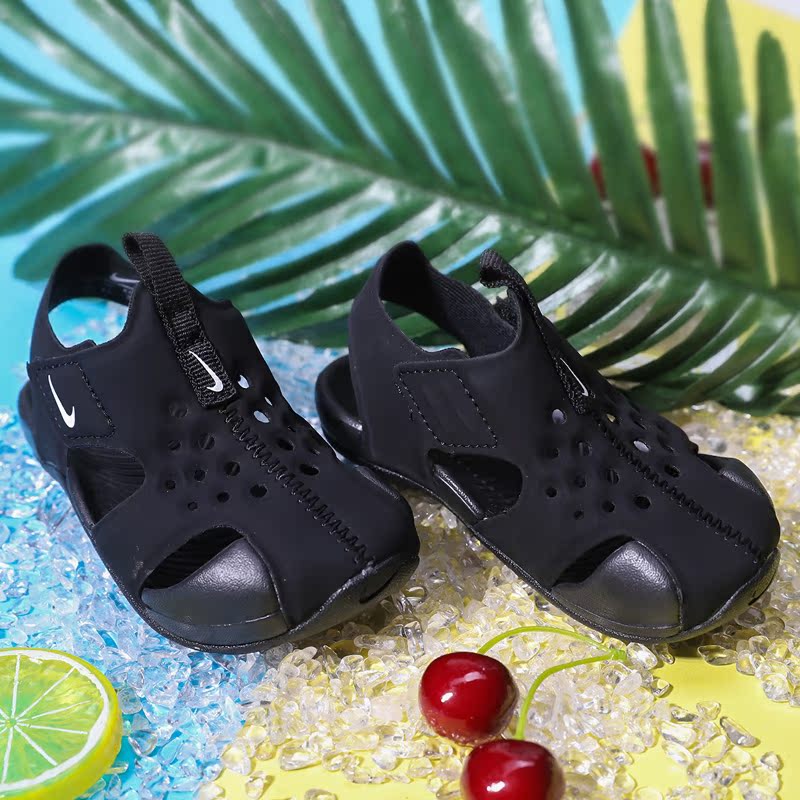 Nike耐克凉鞋童鞋新款轻便透气休闲鞋子时尚黑色耐磨拖鞋943827