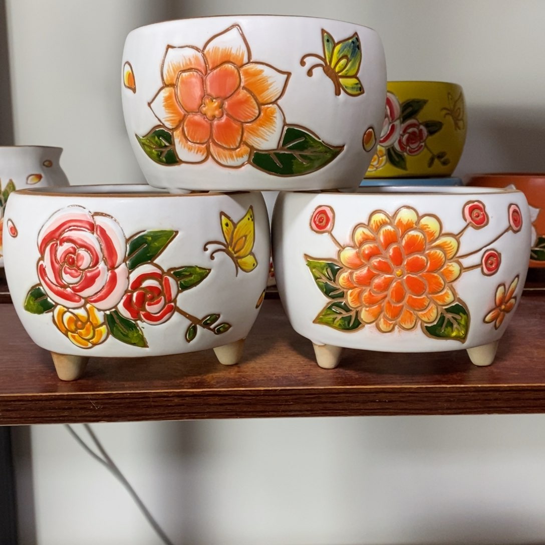 红陶韩式多肉植物花盆