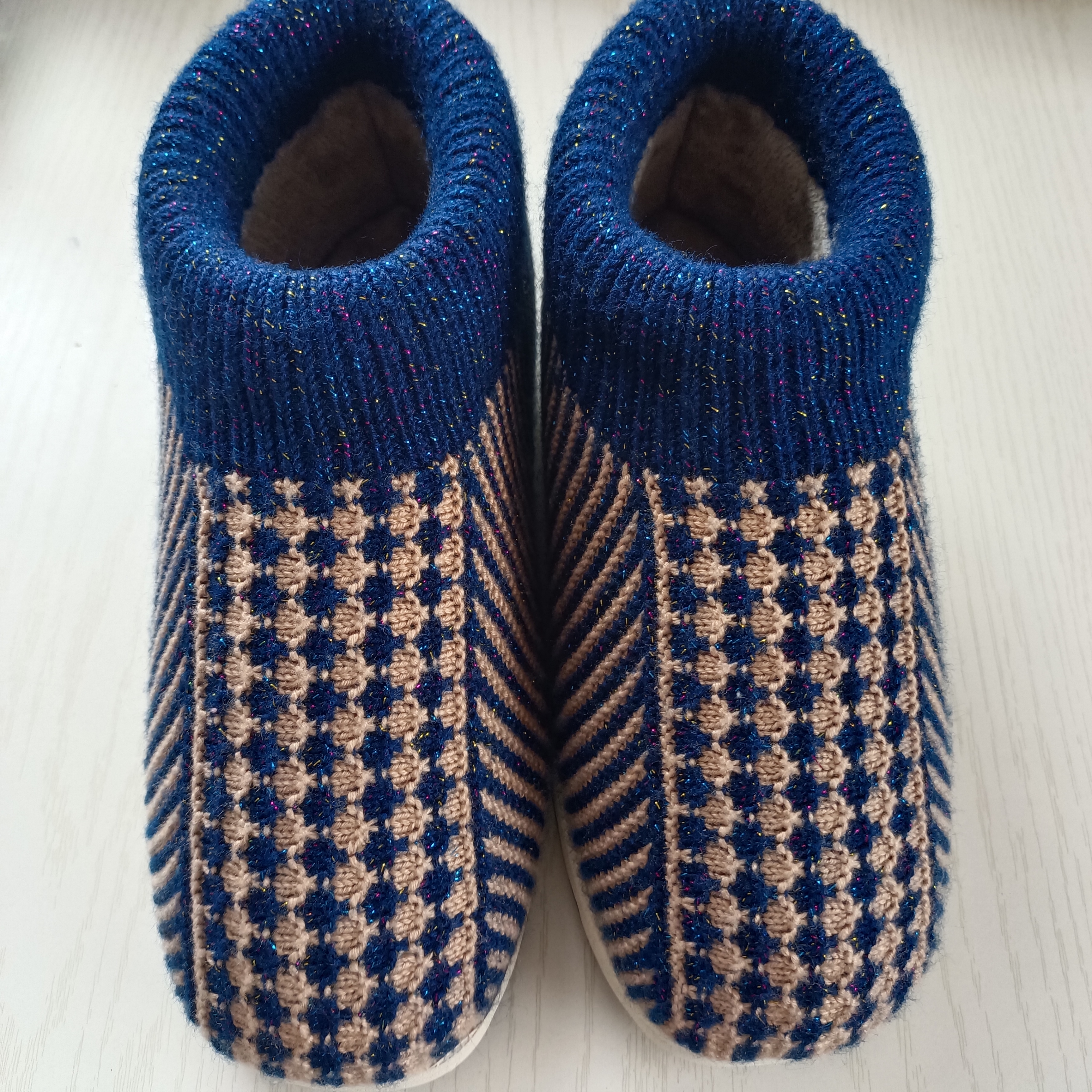 纯手工毛线编织成品中帮棉鞋法兰绒鞋帮烤火底挑鞋口款成品棉鞋