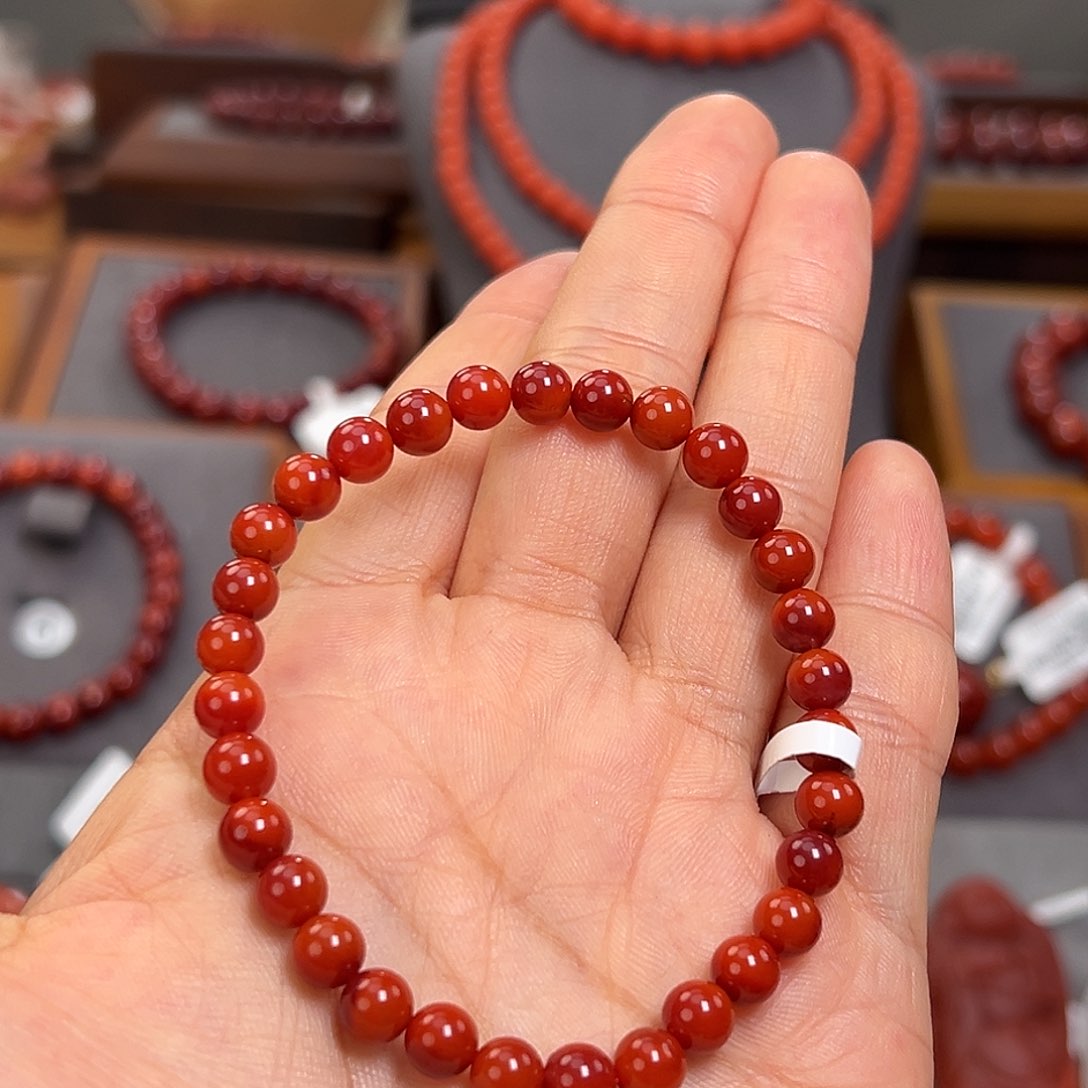 未镶嵌手串南红玛瑙树***子6mm