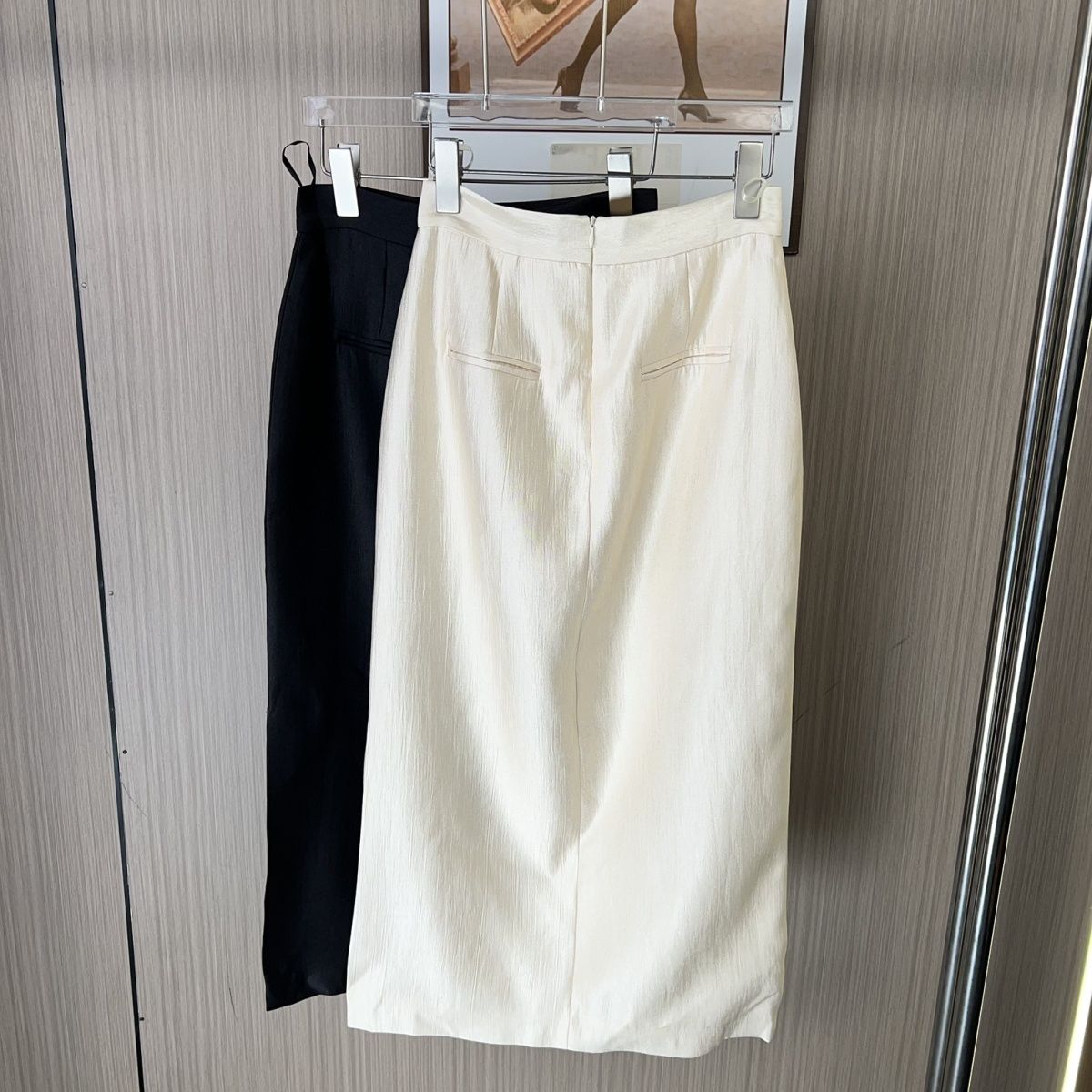 1248撤柜xxq半身裙新款显瘦高腰气质时尚开叉直筒中长款裙子